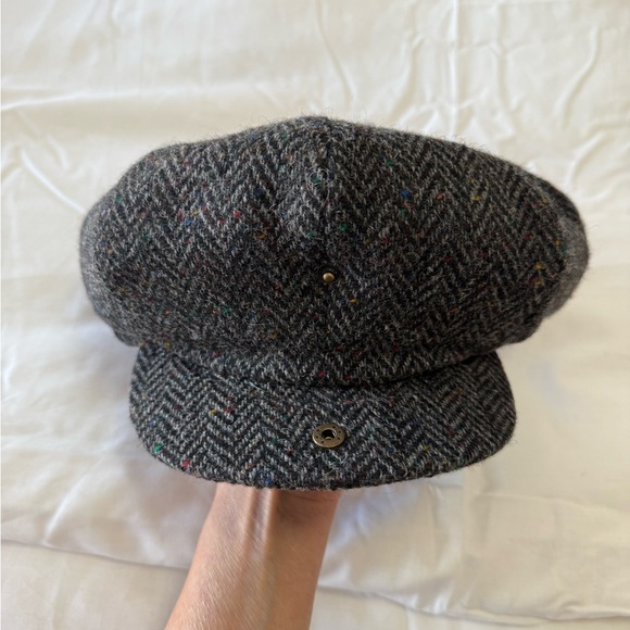 Aran Sweater Market | Men’s XL 100% Wool Herringbone Tweed Donegal Hat Flat Cap - Picture 1 of 10